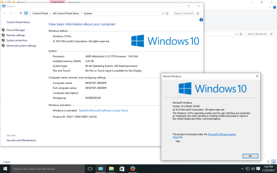 Activated Windows 10 Pro