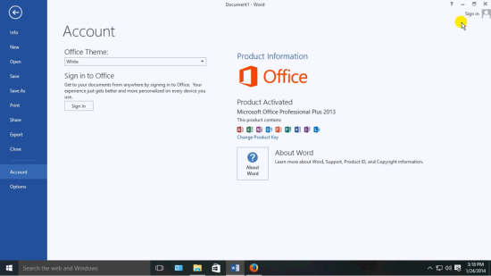 Activated Microsoft Office 2013