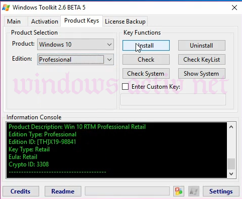 ms toolkit custom key windows 10 pro