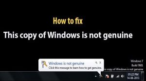 Windows 7 is not genuine