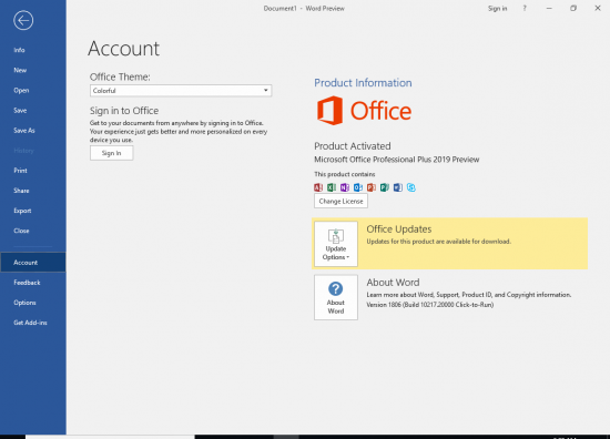 Office 2019 activate for free